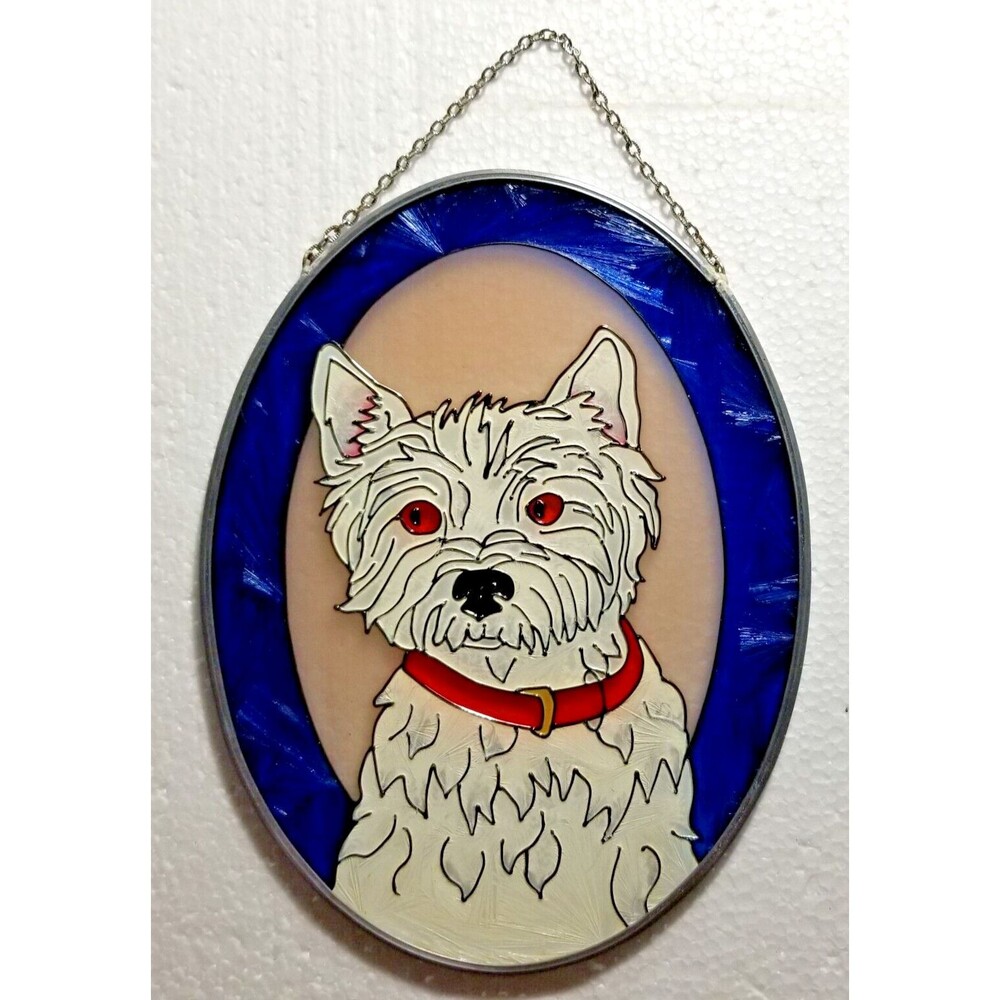 Dog Puppy  Sun Catcher Hanging Multicolor DOG Lovers Glass Art